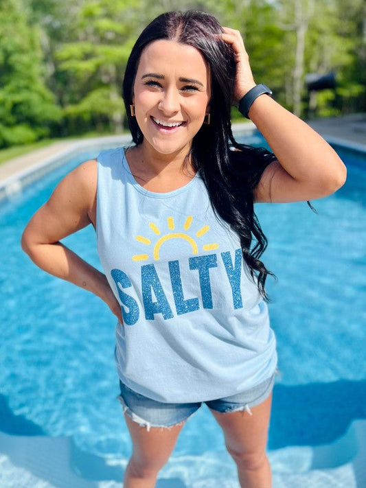 Salty Sunrise Glitter Graphic Tank