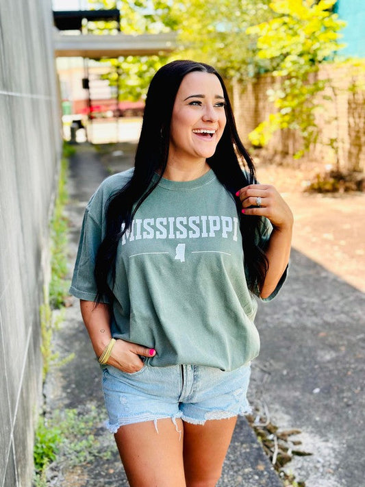 CUSTOM State Outline Pearl Print Tee