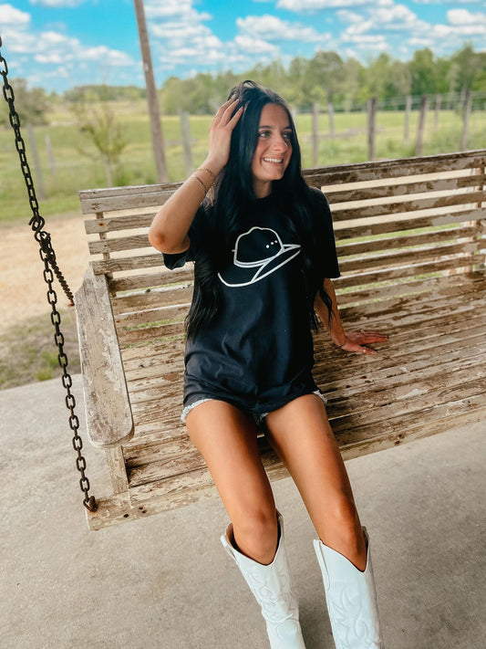 Western Cowgirl Hat Puff Tee