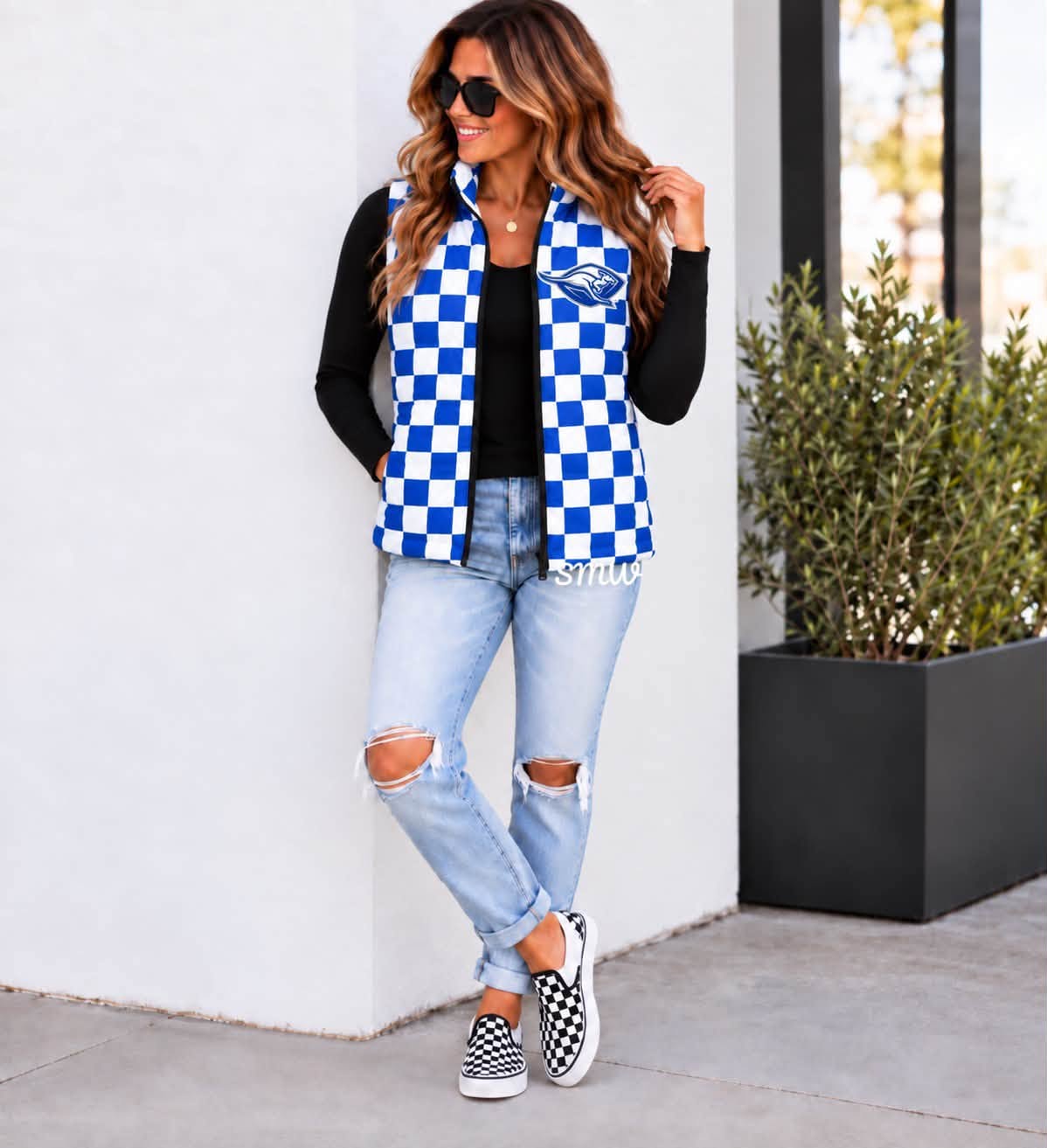 Adult Checkered Puffer Vest - Completely Customizable