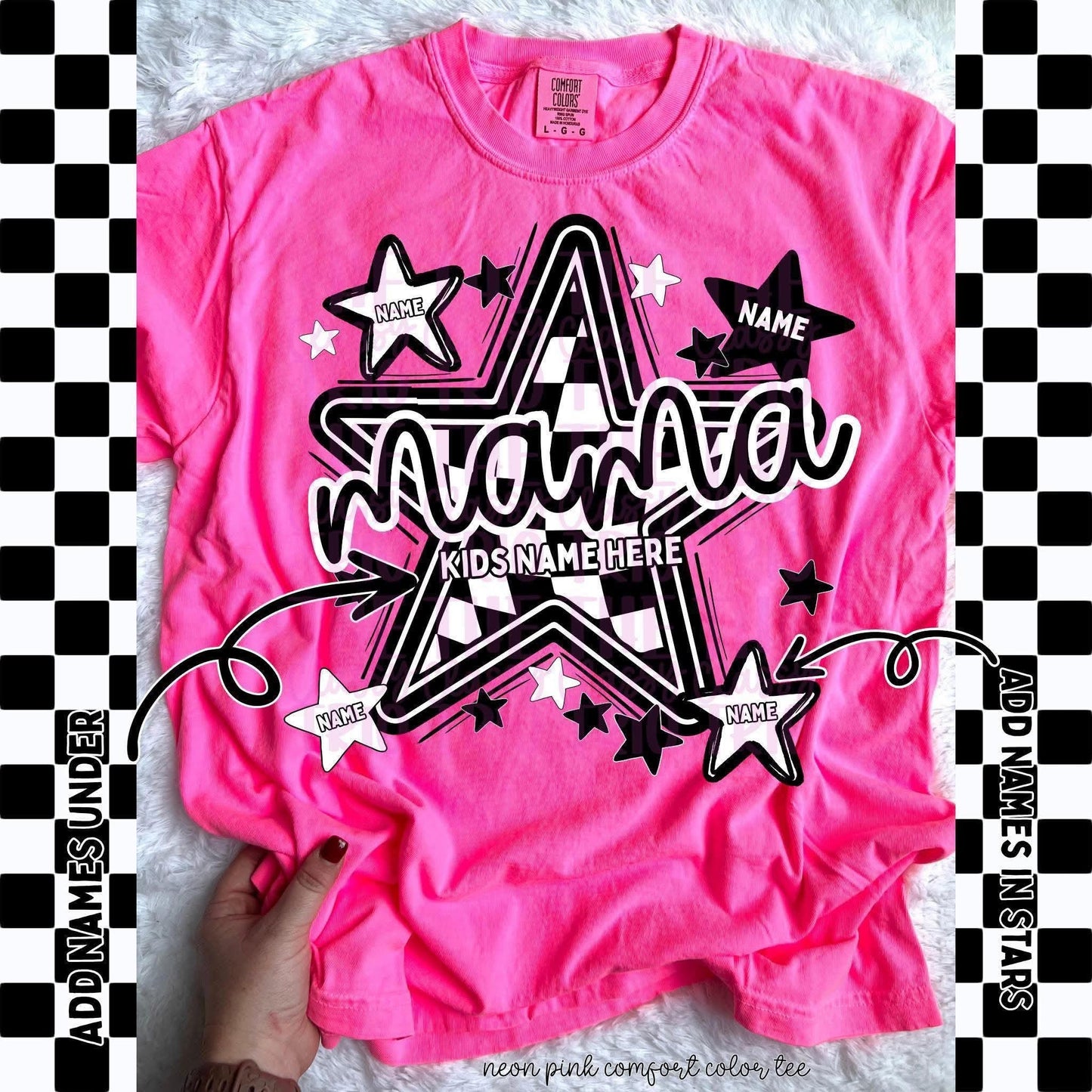 Mama/Teacher Custom Checker Star - Multiple Styles