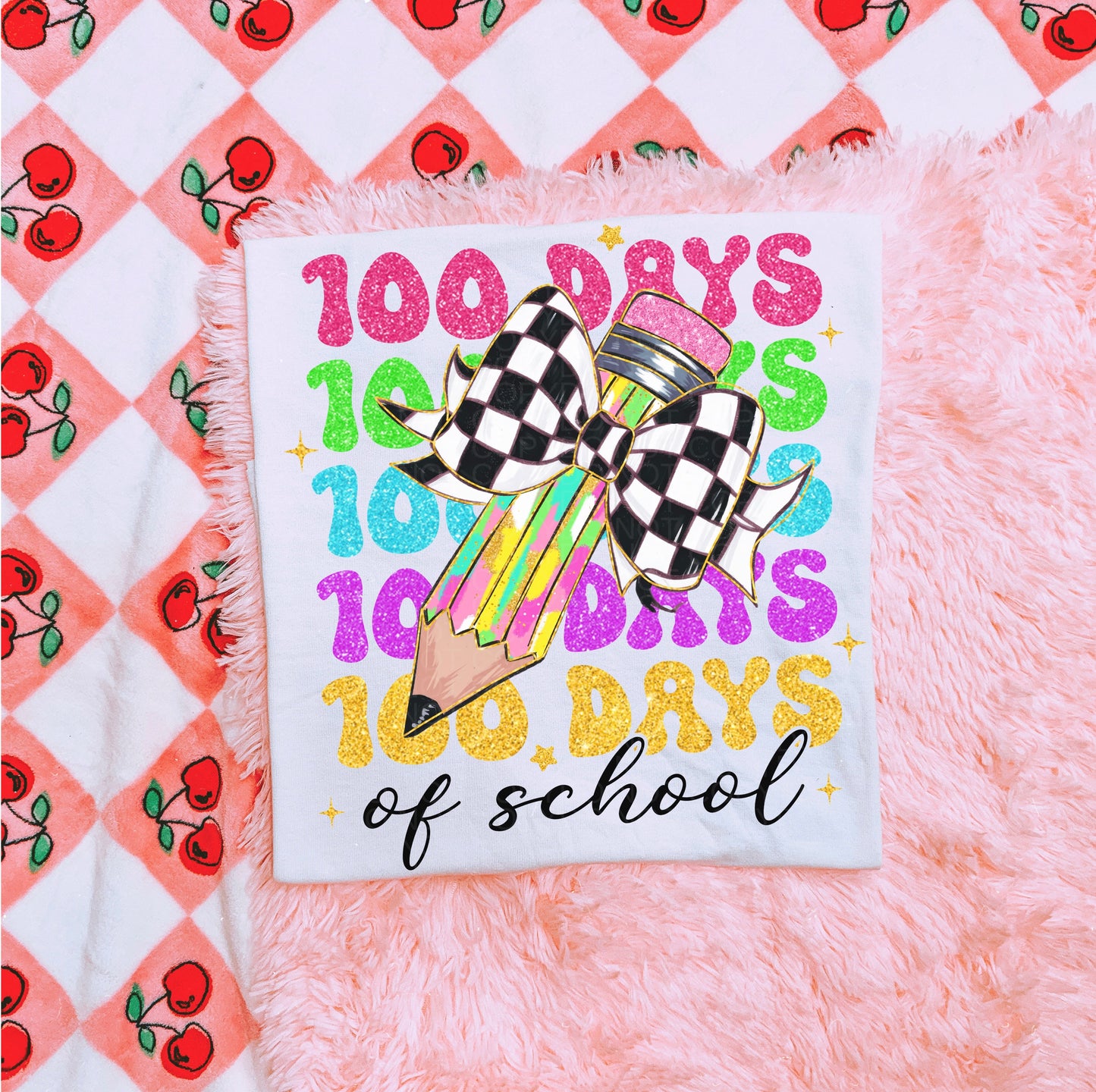 100 Days of School FAUX Glitter Adult - Multiple Styles