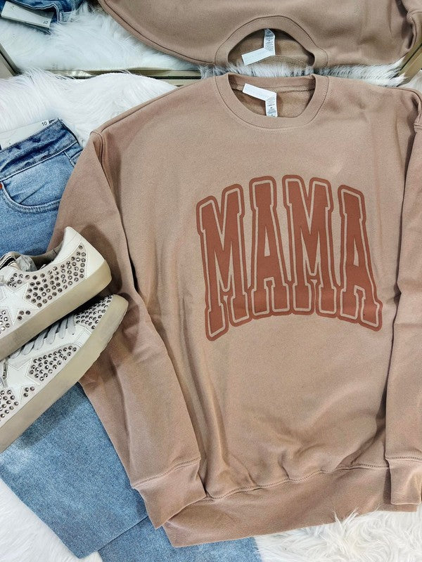 Mama Arched Varsity Puff Top