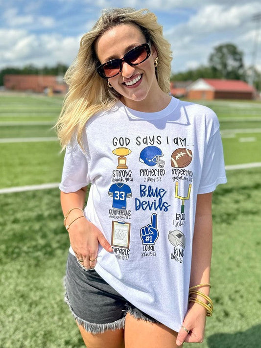 God Says I Am Custom Colors Mascot DTF Tee