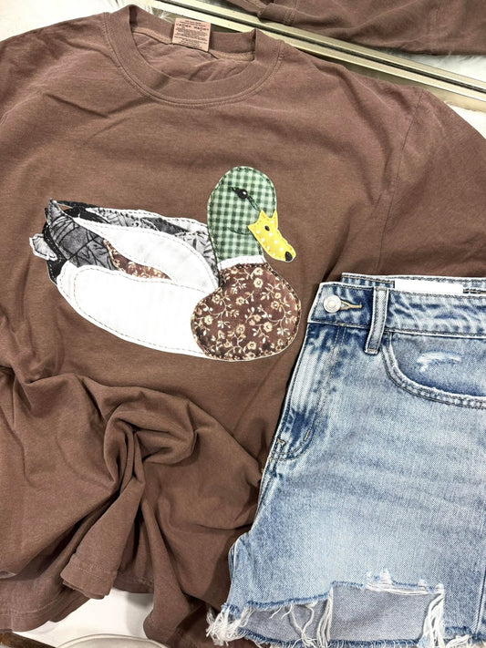 Patchwork Mallard Duck DTF Graphic Design