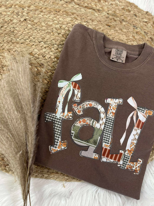 Fall Patchwork Bow Graphic Tee
