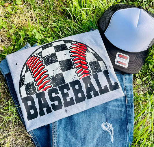 Checkered Baseball (DTF Tee)