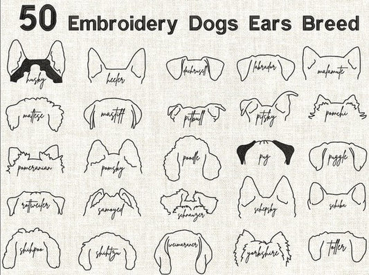 Custom Dog Ears Name & Paw Embroidered Sweatshirt