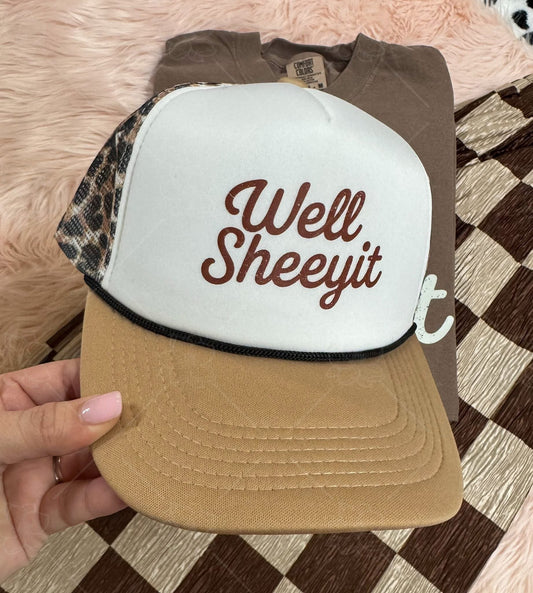 Well Sheey-It Leopard Trucker Hat