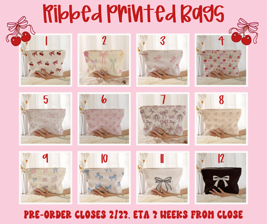 Ribbed printed bags