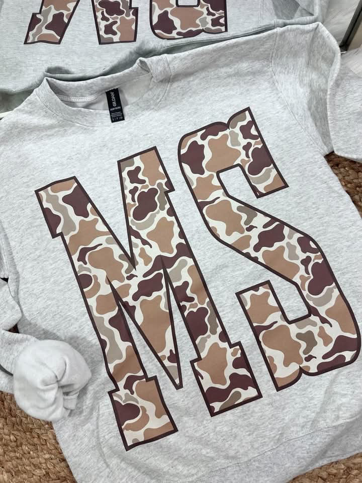 Natural Camo State CUST90 DTF Graphic Apparel