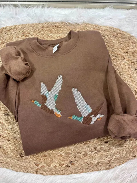 Cross Stitch HUNT30 Outdoors Mallard Duck Top